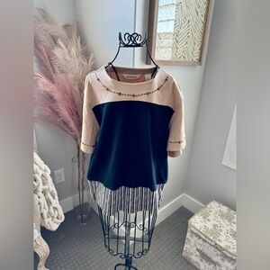 Women’s 100% cotton Bechamel color block top size medium